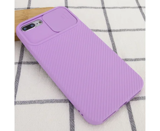 Чохол Camshield Square TPU зі шторкою для камери для Apple iPhone 7 plus / 8 plus (5.5 ") Бузковий
