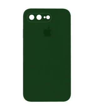Чехол Silicone Case Square Full Camera Protective (AA) для Apple iPhone 7 plus / 8 plus (5.5") Зеленый / Army green