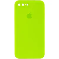 Чехол Silicone Case Square Full Camera Protective (AA) для Apple iPhone 7 plus / 8 plus (5.5") Салатовый / Neon green