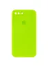 Чехол Silicone Case Square Full Camera Protective (AA) для Apple iPhone 7 plus / 8 plus (5.5") Салатовый / Neon green