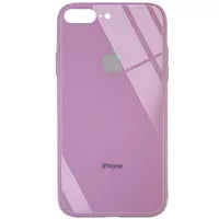 TPU + Glass чохол GLOSSY Logo (opp) для Apple iPhone 7 plus / 8 plus (5.5 ") Ліловий / Lilac Pride