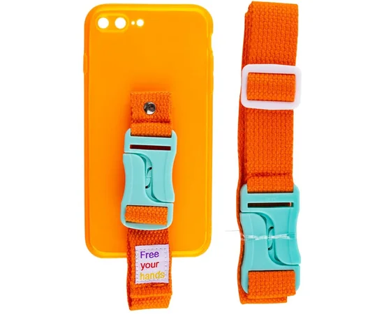 Чехол Handfree с цветным ремешком для Apple iPhone 7 plus / 8 plus (5.5") Оранжевый
