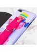 Чохол Funny Holder з кольоровим ремінцем для Apple iPhone 7 plus / 8 plus (5.5") Фіолетовий / Малиновий