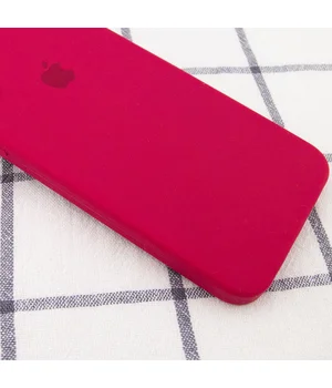 Чехол Silicone Case Square Full Camera Protective (AA) для Apple iPhone 7 plus / 8 plus (5.5") Красный / Rose Red
