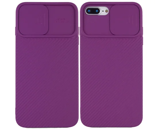 Чохол Camshield Square TPU зі шторкою для камери для Apple iPhone 7 plus / 8 plus (5.5 ") Фіолетовий