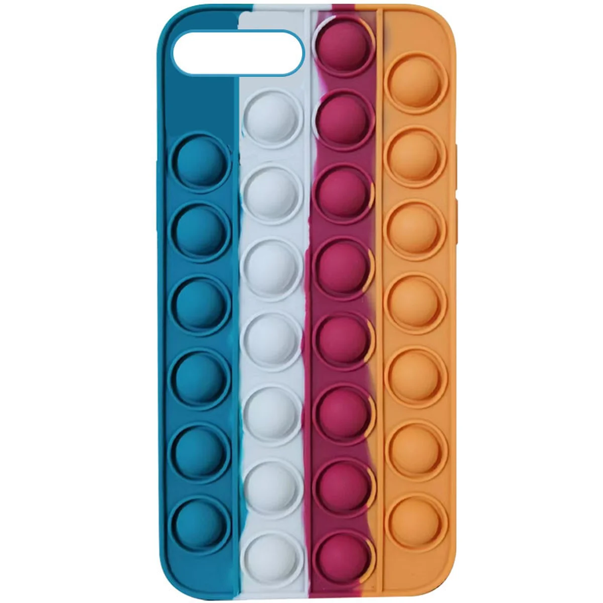 Силіконовий 3D чохол-антистрес Pop it Bubble для Apple iPhone 7 plus / 8 plus (5.5 ") Cosmos blue / Orange
