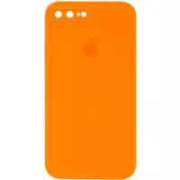 Чохол Silicone Case Square Full Camera Protective (AA) для Apple iPhone 7 plus / 8 plus (5.5 ") Помаранчевий / Bright Orange