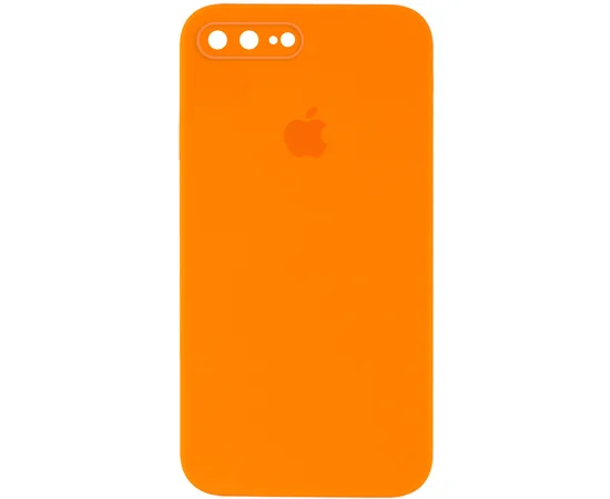 Чохол Silicone Case Square Full Camera Protective (AA) для Apple iPhone 7 plus / 8 plus (5.5 ") Помаранчевий / Bright Orange