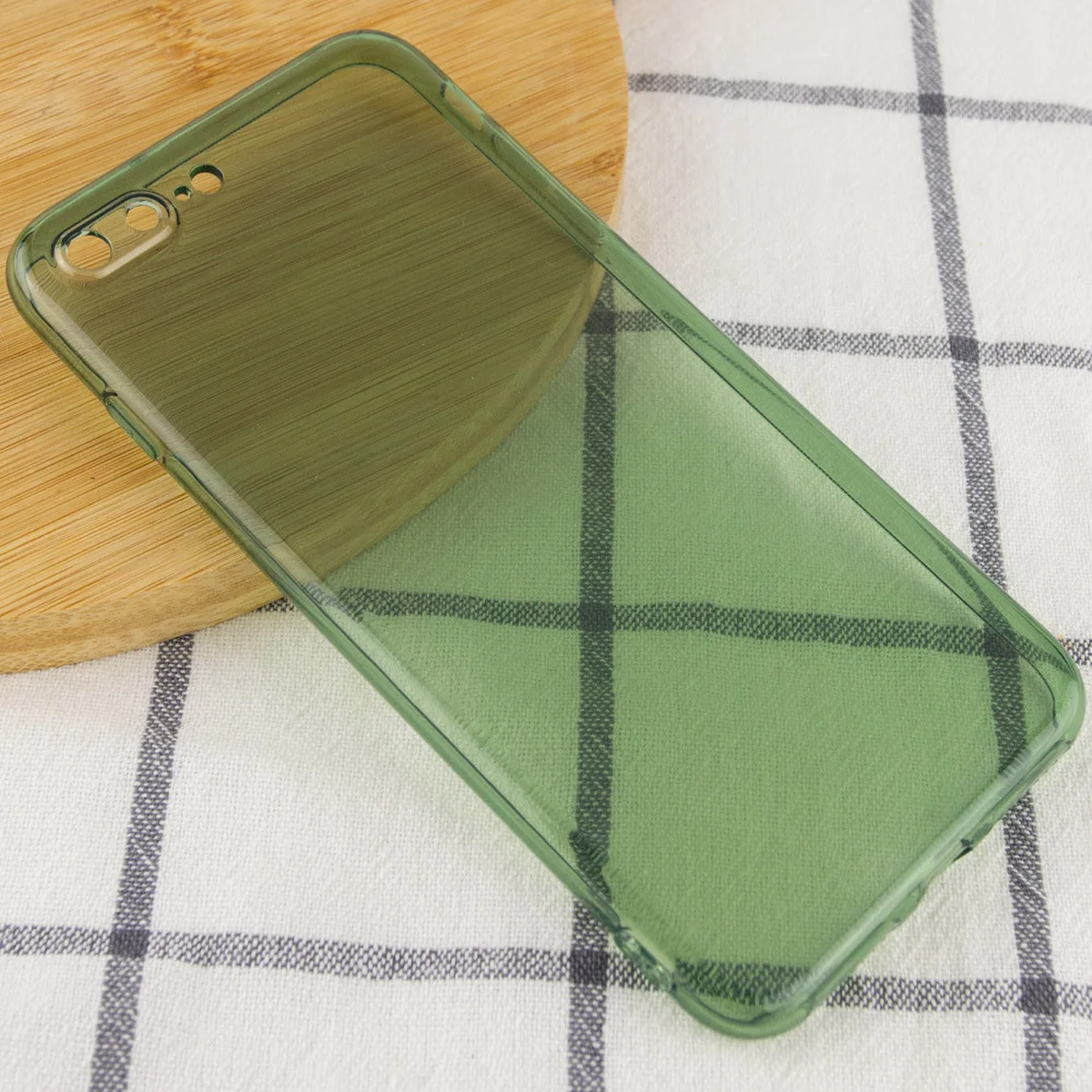 Матовий напівпрозорий TPU чохол із захистом камери для Apple iPhone 7 plus / 8 plus (5.5 ") Зелений / Green
