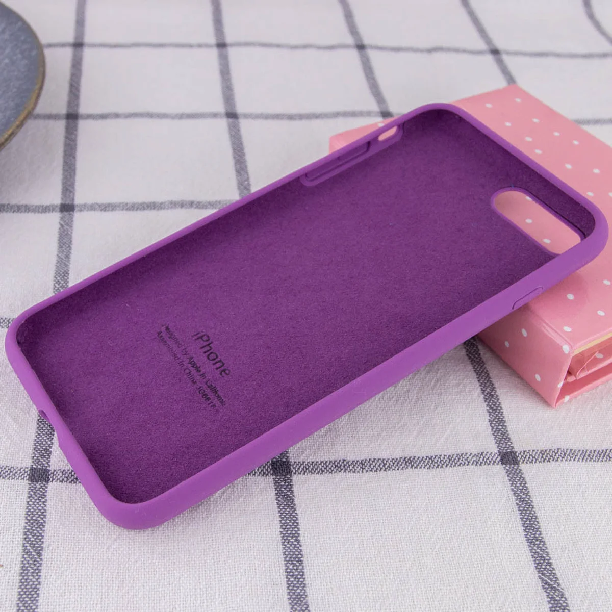 Чохол Silicone case (A) (з закритим низом) для Apple iPhone 7 plus / 8 plus (5.5 ") Фіолетовий / Grape