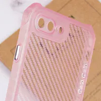 Чохол TPU Ease Carbon color series для Apple iPhone 7 plus / 8 plus (5.5") Рожевий / Прозорий