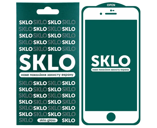 Захисне скло SKLO 5D (full glue) для Apple iPhone 7 plus / 8 plus (5.5 ") Білий