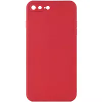 Силиконовый чехол Candy Full Camera для Apple iPhone 7 plus / 8 plus (5.5") Красный / Camellia