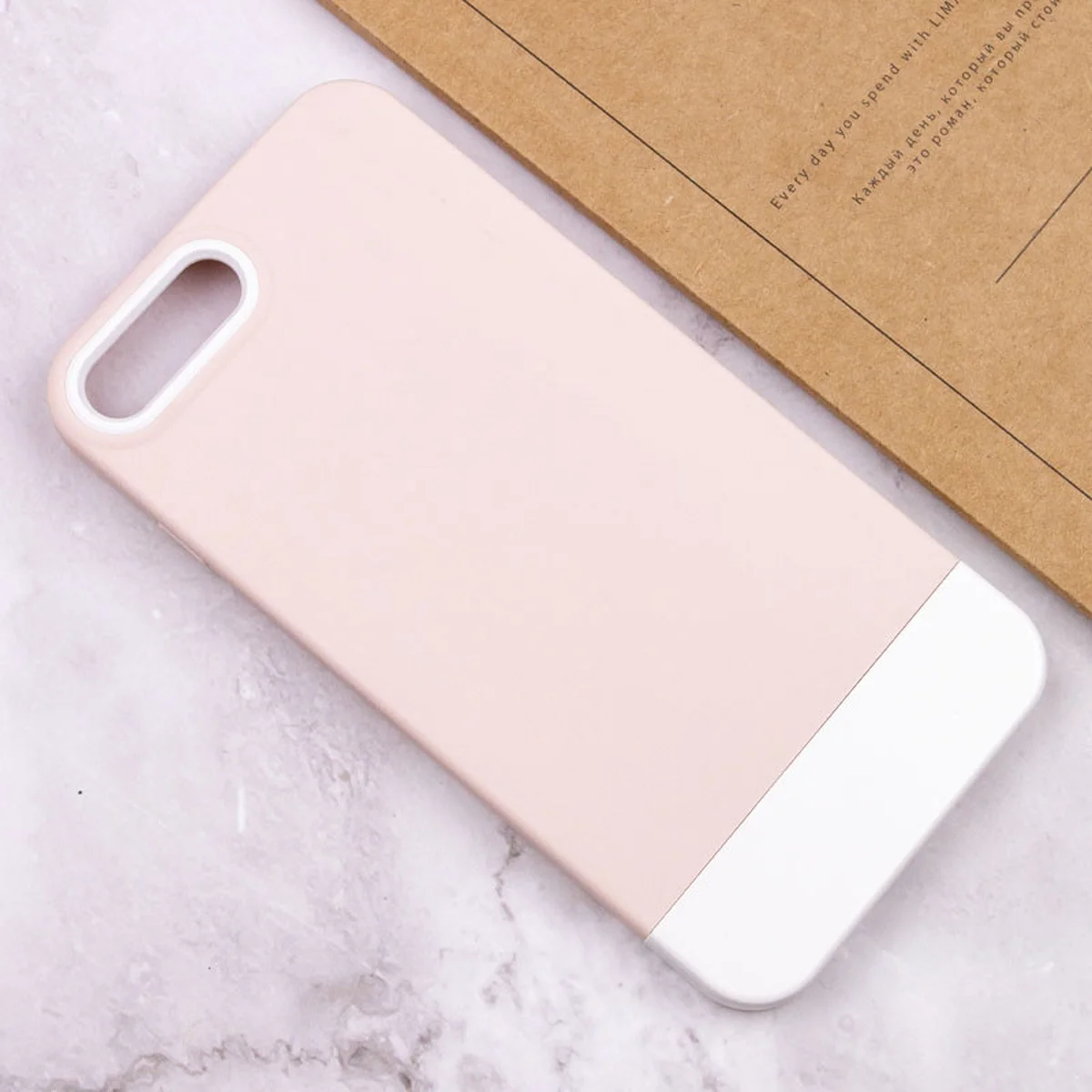 Чохол TPU+PC Bichromatic для Apple iPhone 7 plus / 8 plus (5.5") Grey-beige / White