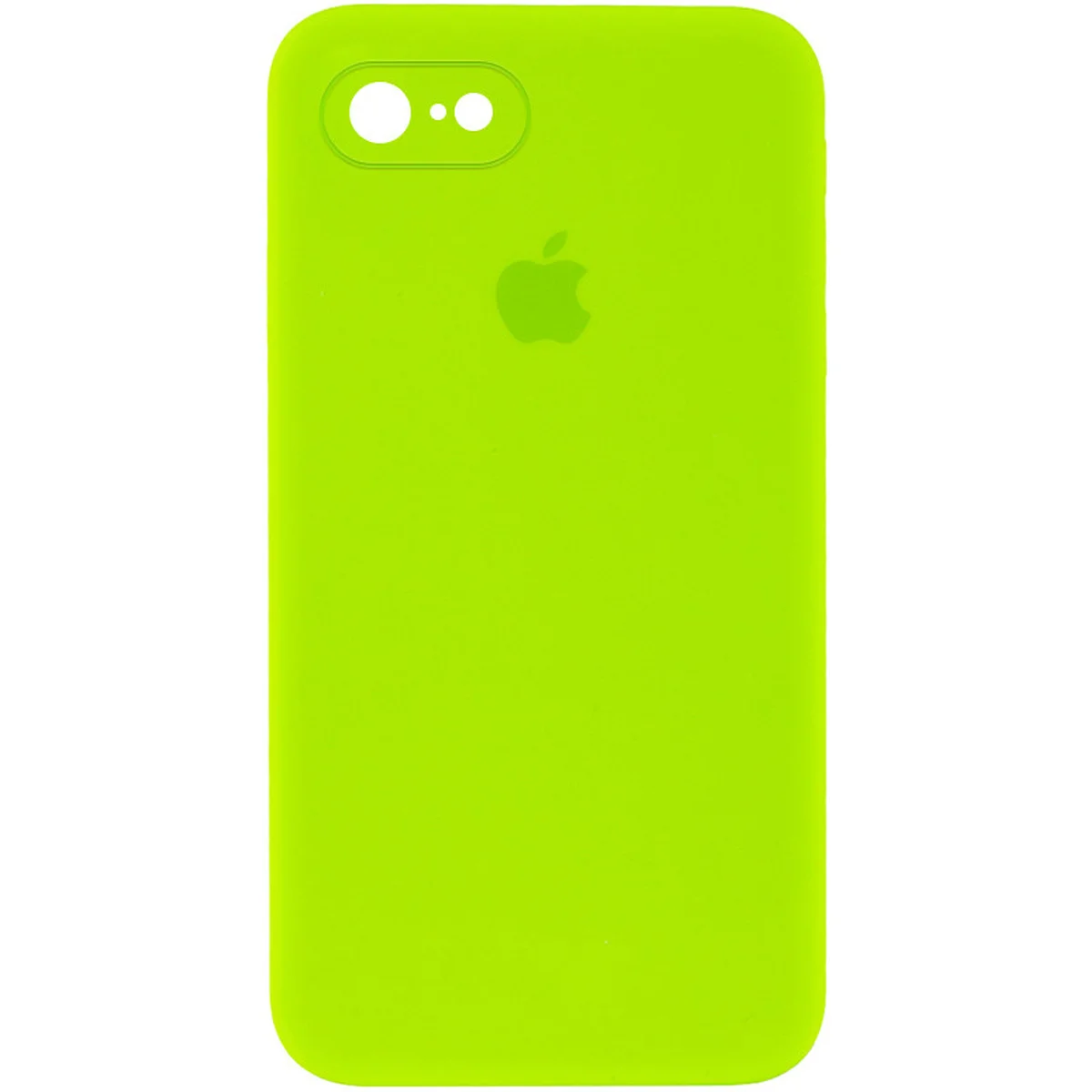 Чохол Silicone Case Square Full Camera Protective (AA) для Apple iPhone 7/8 / SE (2020) (4.7 ") Салатовий / Neon green
