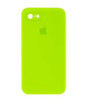 Чехол Silicone Case Square Full Camera Protective (AA) для Apple iPhone 7 / 8 / SE (2020) (4.7") Салатовый / Neon green