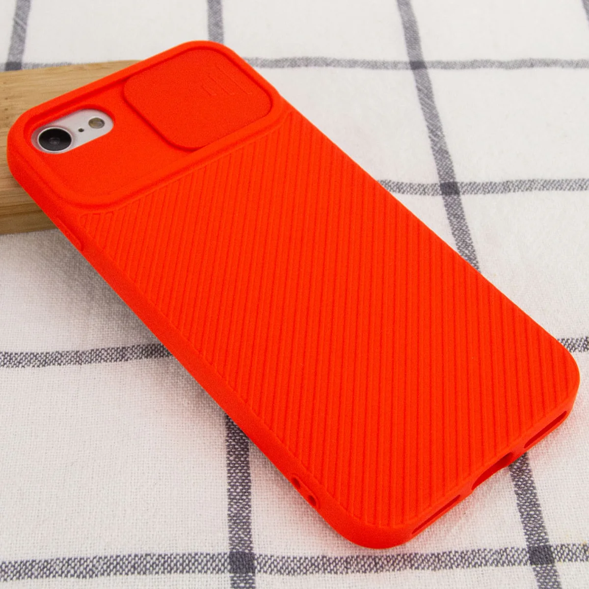 Чехол Camshield Square TPU со шторкой для камеры для Apple iPhone 7 / 8 / SE (2020) (4.7") Красный