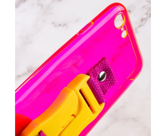 Чехол Handfree с цветным ремешком для Apple iPhone 7 / 8 / SE (2020) (4.7") Розовый