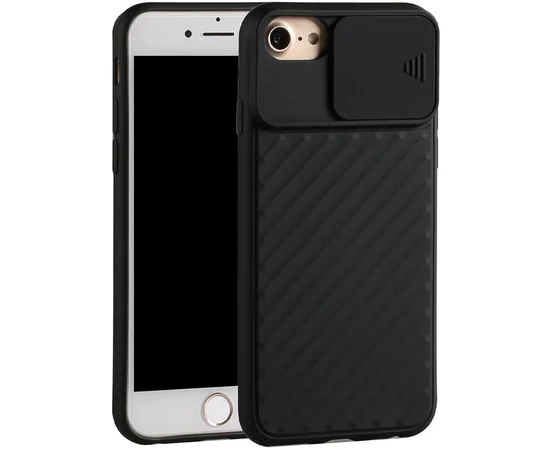 Чехол Camshield TPU со шторкой защищающей камеру для Apple iPhone 6 / 7 / 8 (4.7") Черный