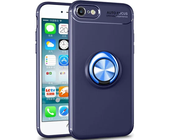 TPU чехол Deen ColorRing под магнитный держатель (opp) для Apple iPhone 7 / 8 / SE (2020) (4.7") Синий / Синий