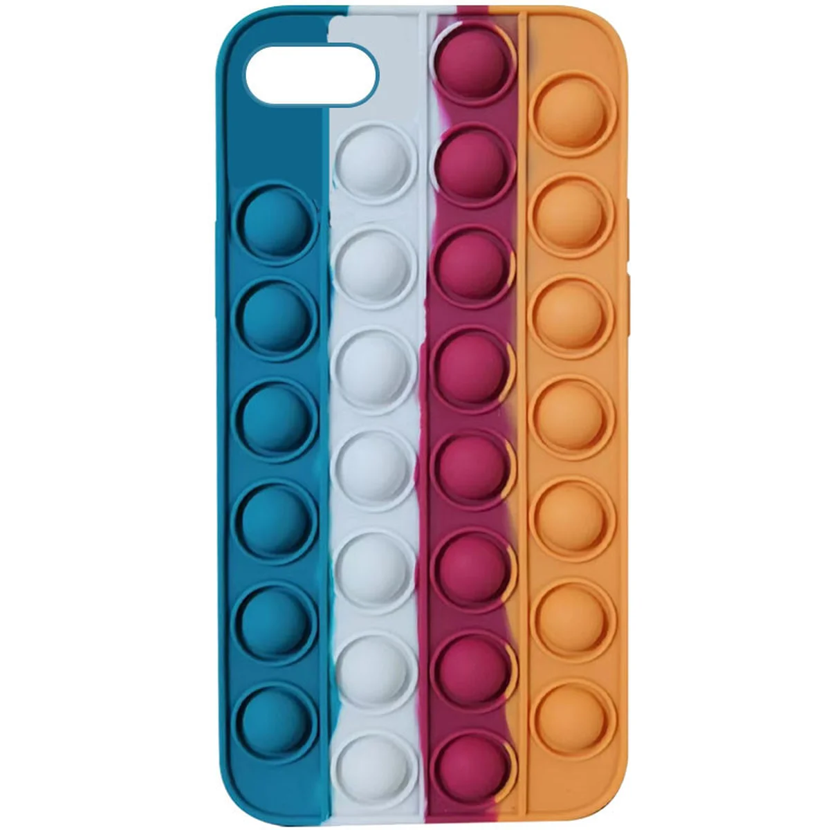Силиконовый 3D чехол-антистресс Pop it Bubble для Apple iPhone 7 / 8 / SE (2020) (4.7") Cosmos blue / Orange