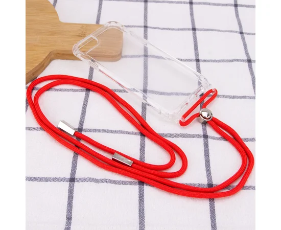 Чехол TPU Crossbody Transparent для Apple iPhone 7 / 8 / SE (2020)(4.7") Красный