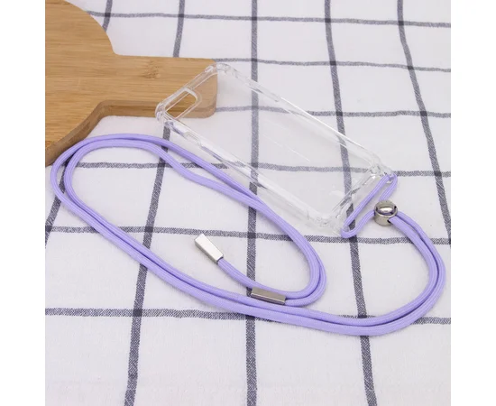 Чехол TPU Crossbody Transparent для Apple iPhone 7 / 8 / SE (2020)(4.7") Сиреневый