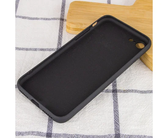 TPU+Glass чехол GLOSSY Logo Full camera для Apple iPhone 7 / 8 / SE (2020) (4.7") Черный