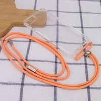 Чехол TPU Crossbody Transparent для Apple iPhone 7 / 8 / SE (2020)(4.7") Персиковый