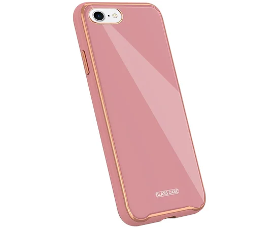 TPU+Glass чехол Venezia для Apple iPhone 7 / 8 / SE (2020) (4.7") Розовый / Flamingo