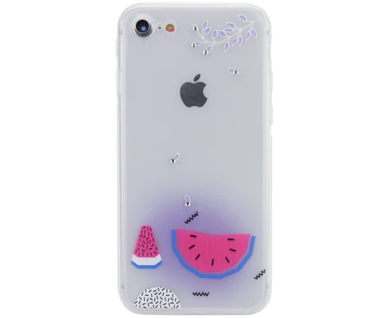 TPU чехол Luxury Diamond full protective для Apple iPhone 7 / 8 (4.7") Голубой / Арбуз