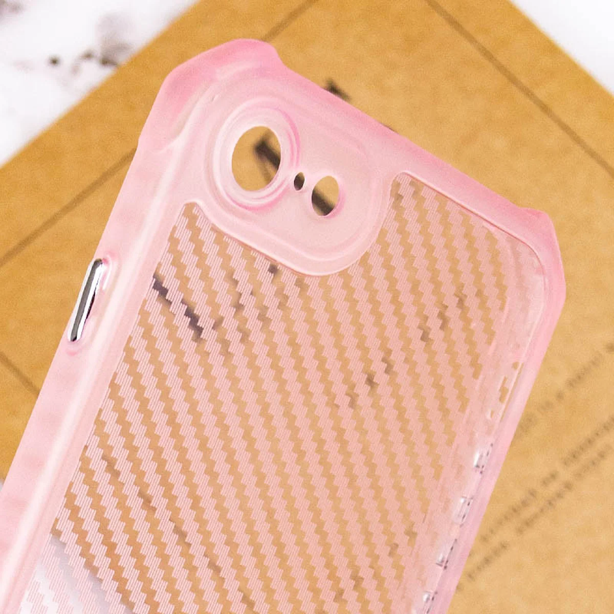 Чохол TPU Ease Carbon для Apple iPhone 7 / 8 / SE (2020) (4.7") Рожевий / Прозорий