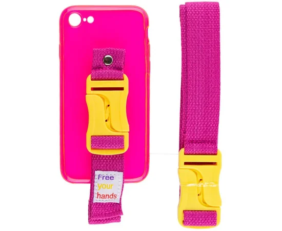Чехол Handfree с цветным ремешком для Apple iPhone 7 / 8 / SE (2020) (4.7") Розовый