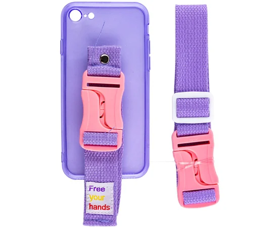 Чехол Handfree с цветным ремешком для Apple iPhone 7 / 8 / SE (2020) (4.7") Фиолетовый
