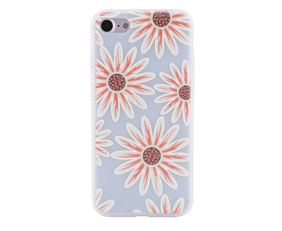 TPU чехол матовый soft touch color для Apple iPhone 7 / 8 (4.7") Крупные Ромашки