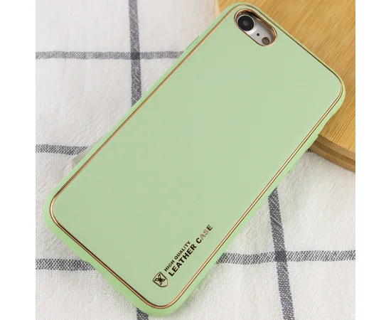 Кожаный чехол Xshield для Apple iPhone 7 / 8 / SE (2020) (4.7") Зеленый / Pistachio