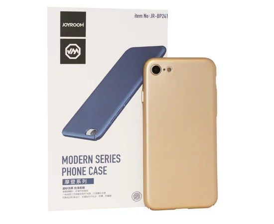 Пластиковая накладка soft-touch с защитой торцов Joyroom для Apple iPhone 7 / 8 (4.7") Золотой