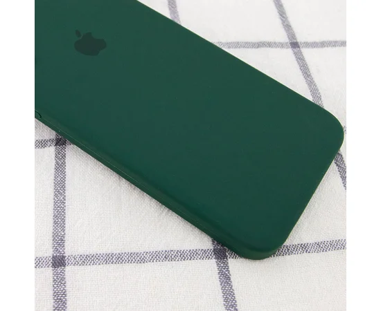 Чехол Silicone Case Square Full Camera Protective (AA) для Apple iPhone 7 / 8 / SE (2020) (4.7") Зеленый / Dark green