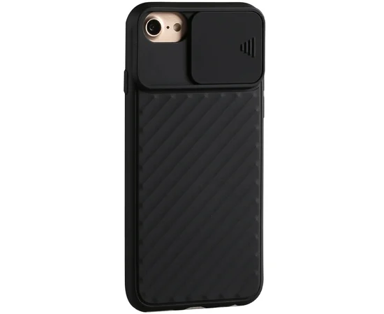 Чехол Camshield TPU со шторкой защищающей камеру для Apple iPhone 6 / 7 / 8 (4.7") Черный