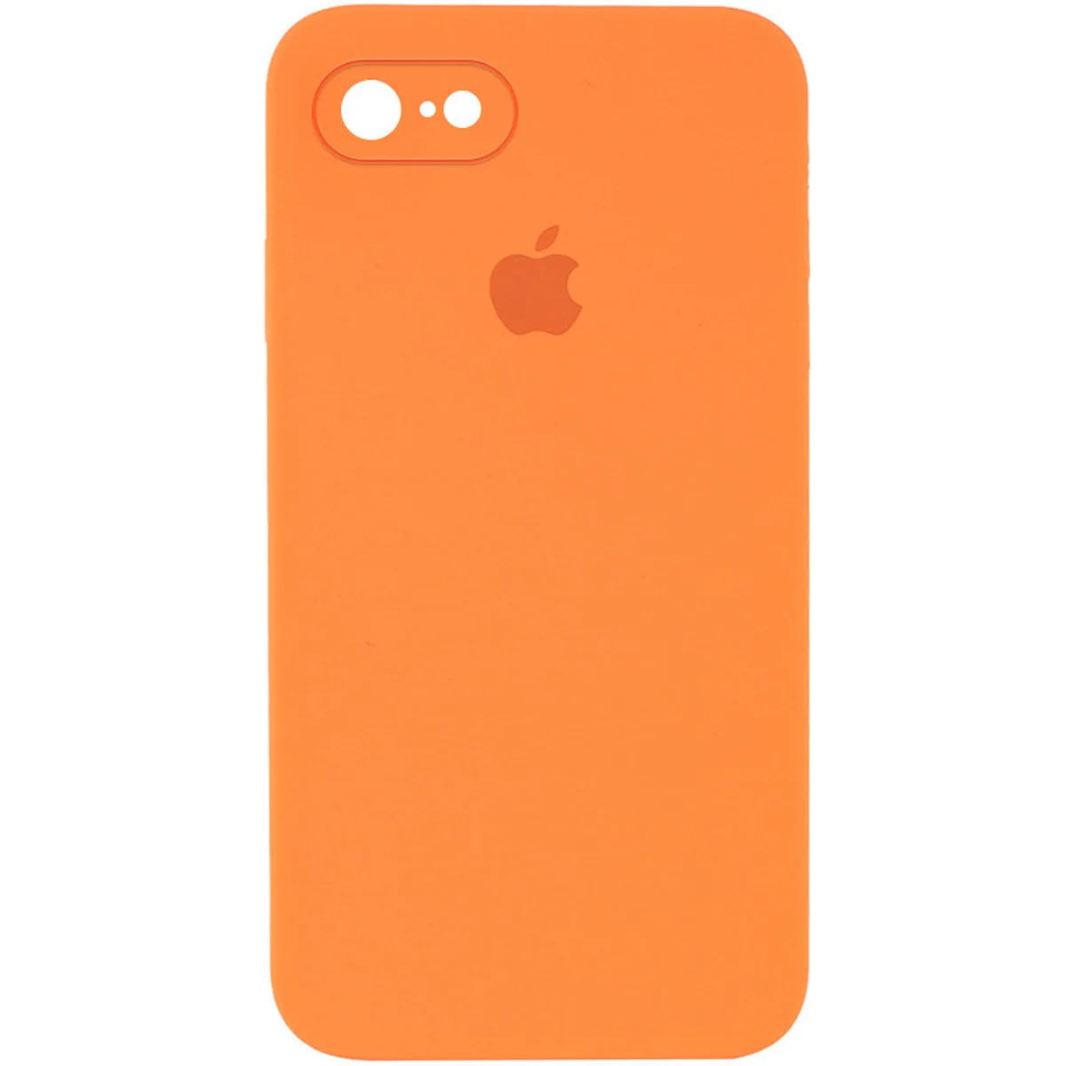 Чехол Silicone Case Square Full Camera Protective (AA) для Apple iPhone 7 / 8 / SE (2020) (4.7") Оранжевый / Papaya