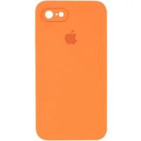 Чехол Silicone Case Square Full Camera Protective (AA) для Apple iPhone 7 / 8 / SE (2020) (4.7") Оранжевый / Papaya