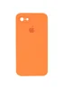 Чехол Silicone Case Square Full Camera Protective (AA) для Apple iPhone 7 / 8 / SE (2020) (4.7") Оранжевый / Papaya