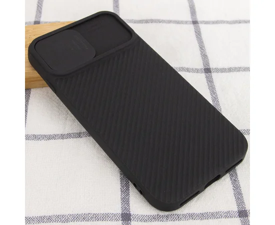 Чехол Camshield Square TPU со шторкой для камеры для Apple iPhone 7 / 8 / SE (2020) (4.7") Черный