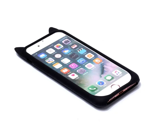 Силиконовая накладка 3D Cat для Apple iPhone 7 / 8 (4.7") Черный