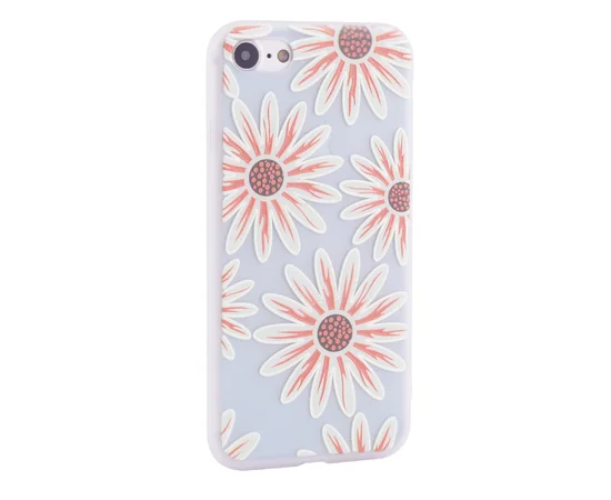 TPU чехол матовый soft touch color для Apple iPhone 7 / 8 (4.7") Крупные Ромашки