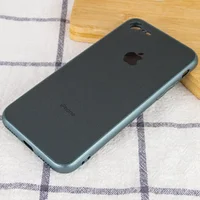 TPU+Glass чехол GLOSSY Logo Full camera для Apple iPhone 7 / 8 / SE (2020) (4.7") Зеленый