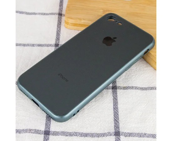 TPU+Glass чехол GLOSSY Logo Full camera для Apple iPhone 7 / 8 / SE (2020) (4.7") Зеленый