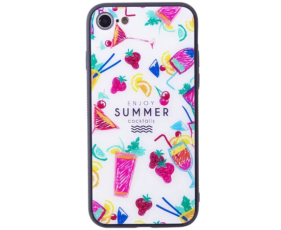 TPU+Glass чехол YCT для Apple iPhone 7 / 8 (4.7")  Летние напитки