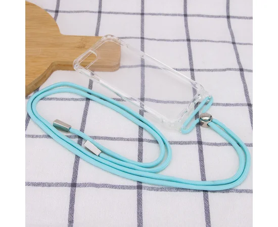 Чехол TPU Crossbody Transparent для Apple iPhone 7 / 8 / SE (2020)(4.7") Бирюзовый