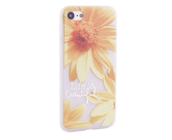 TPU чехол матовый soft touch color для Apple iPhone 7 / 8 (4.7") Желтые Ромашки